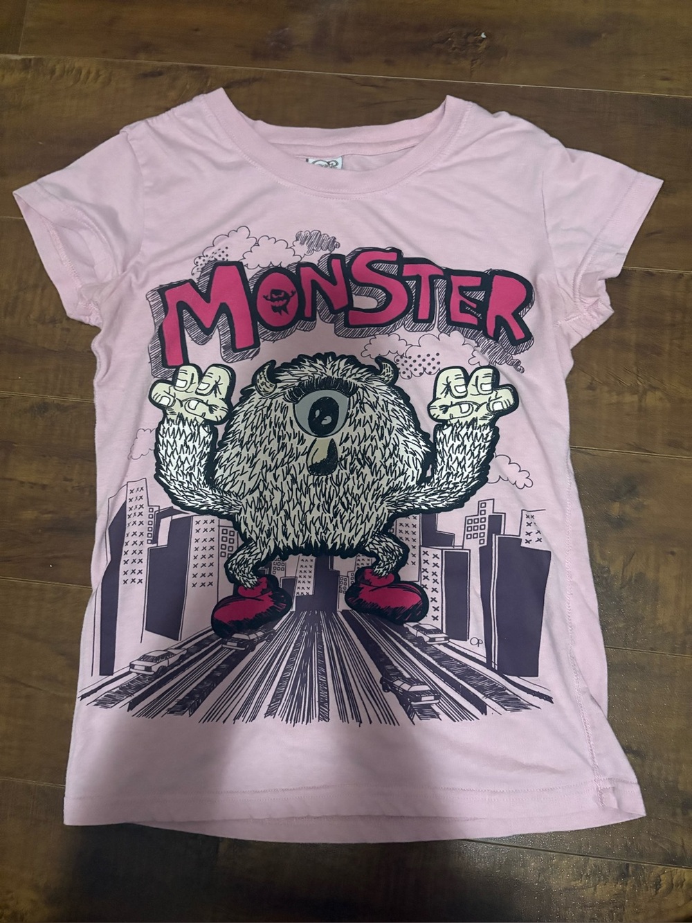 Scene Pink "Monster" fitted Graphic Tee
